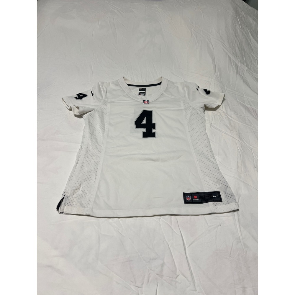 Nike NFL Las Vegas Raiders Derek Carr 4 Jersey White Mens Medium 445591-112